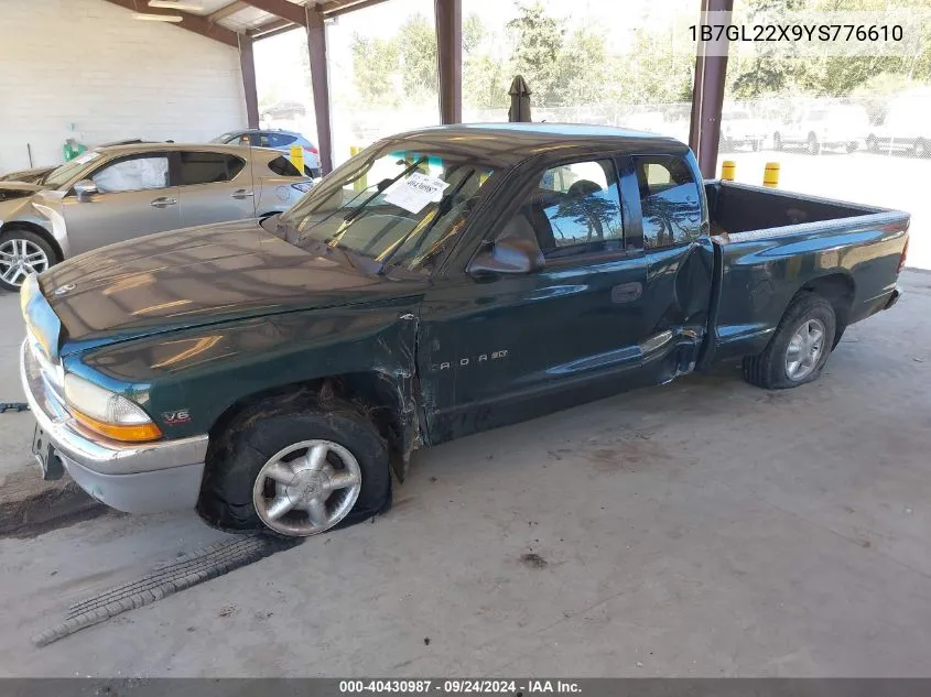 2000 Dodge Dakota Slt/Sport VIN: 1B7GL22X9YS776610 Lot: 40430987