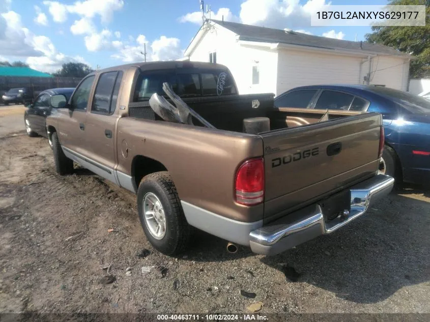 2000 Dodge Dakota Slt/Sport VIN: 1B7GL2ANXYS629177 Lot: 40463711