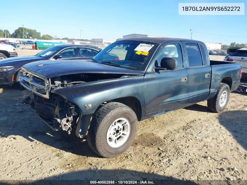 2000 Dodge Dakota Slt/Sport VIN: 1B7GL2AN9YS652272 Lot: 40552595