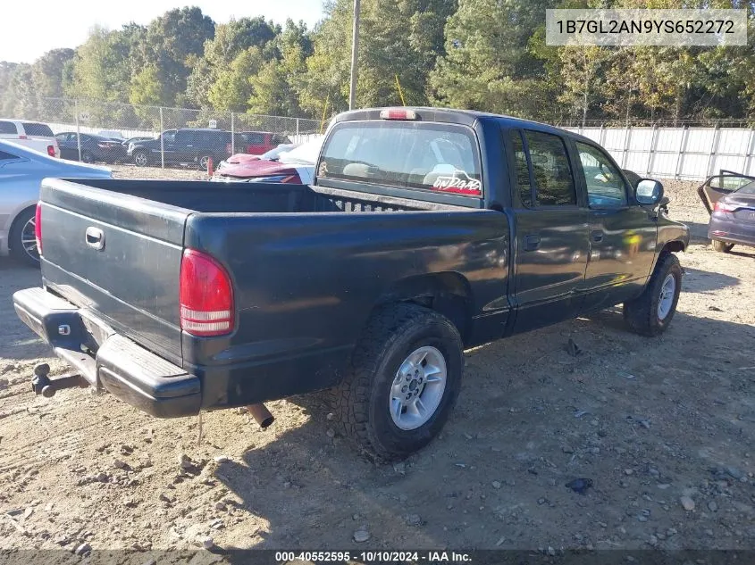 2000 Dodge Dakota Slt/Sport VIN: 1B7GL2AN9YS652272 Lot: 40552595