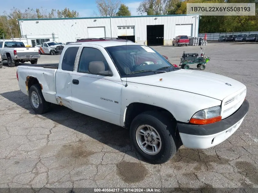 2000 Dodge Dakota Slt/Sport VIN: 1B7GL22X6YS508193 Lot: 40584217