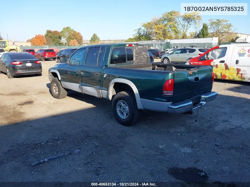 2000 Dodge Dakota Slt/Sport VIN: 1B7GG2AN5YS785325 Lot: 40653134