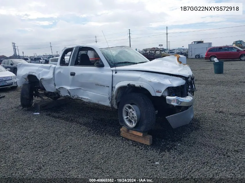 2000 Dodge Dakota Slt/Sport VIN: 1B7GG22NXYS572918 Lot: 40665352