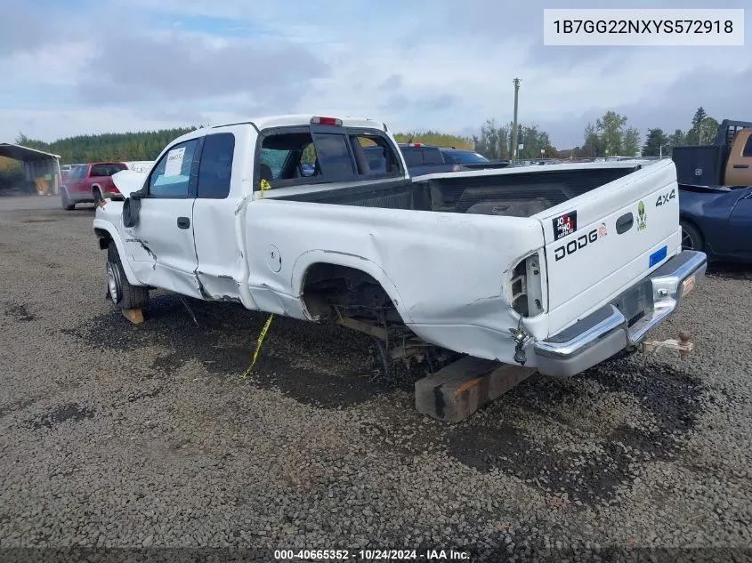 2000 Dodge Dakota Slt/Sport VIN: 1B7GG22NXYS572918 Lot: 40665352