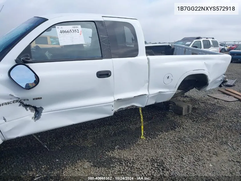 2000 Dodge Dakota Slt/Sport VIN: 1B7GG22NXYS572918 Lot: 40665352