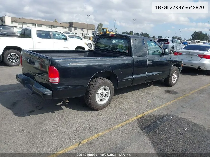 2000 Dodge Dakota Slt/Sport VIN: 1B7GL22X8YS642820 Lot: 40690999