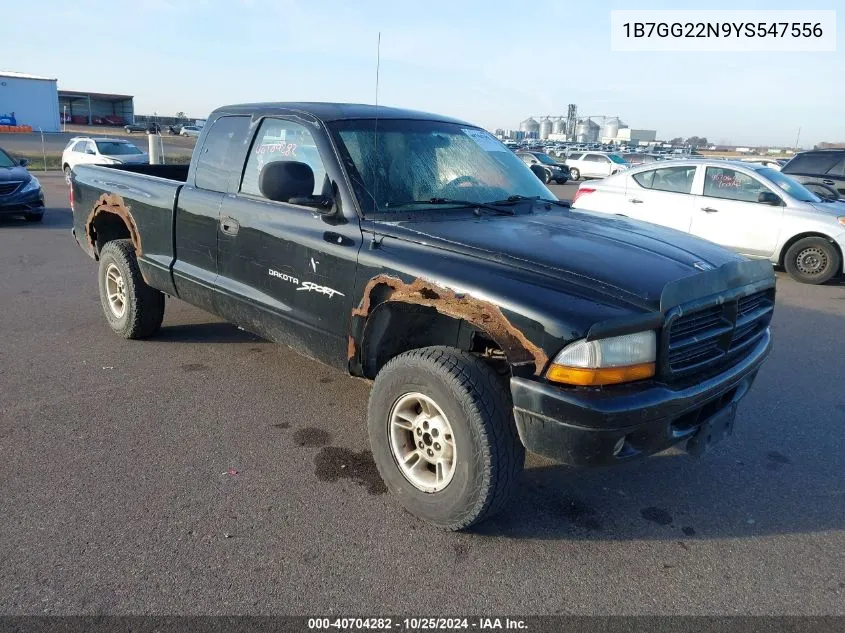 2000 Dodge Dakota Slt/Sport VIN: 1B7GG22N9YS547556 Lot: 40704282