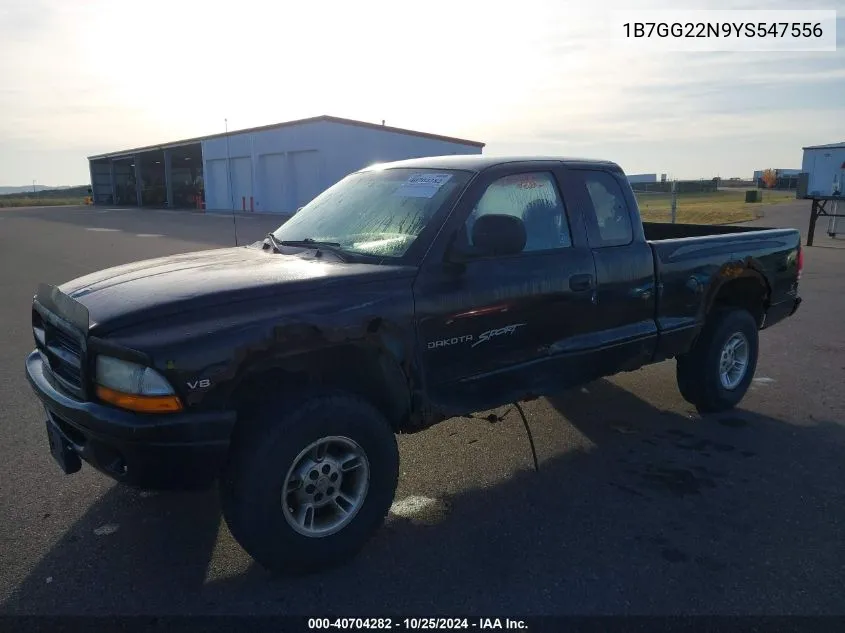 2000 Dodge Dakota Slt/Sport VIN: 1B7GG22N9YS547556 Lot: 40704282