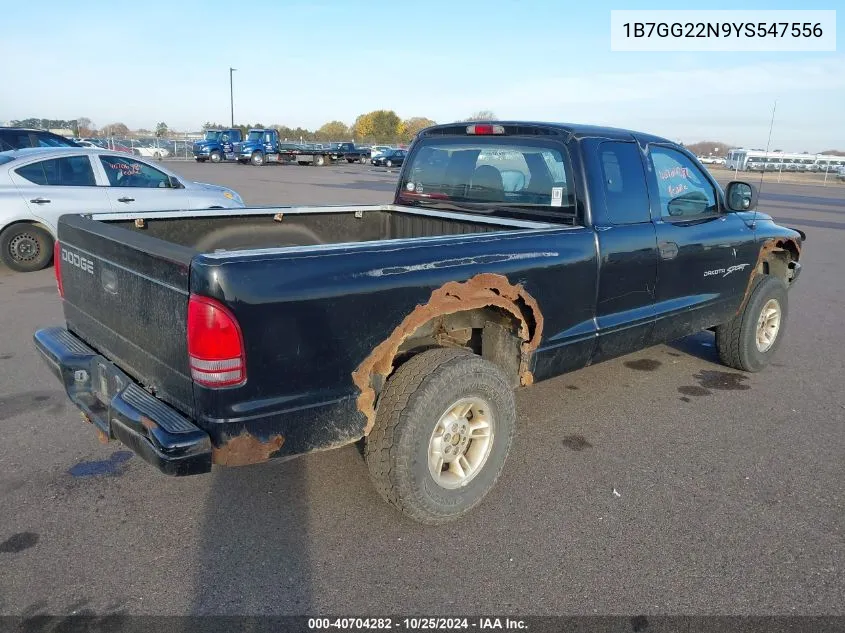 2000 Dodge Dakota Slt/Sport VIN: 1B7GG22N9YS547556 Lot: 40704282