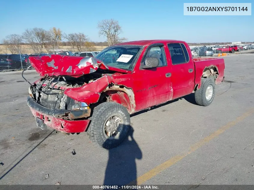 2000 Dodge Dakota Slt/Sport VIN: 1B7GG2ANXYS701144 Lot: 40761452