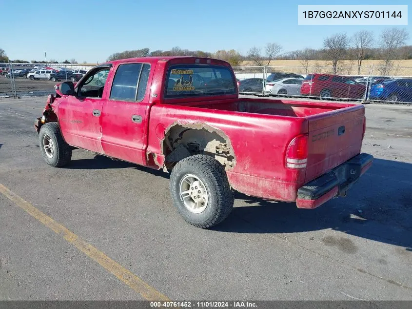 2000 Dodge Dakota Slt/Sport VIN: 1B7GG2ANXYS701144 Lot: 40761452