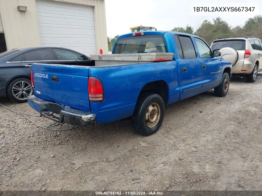 2000 Dodge Dakota Slt/Sport VIN: 1B7GL2AXXYS667347 Lot: 40765162