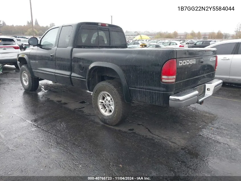 2000 Dodge Dakota Slt/Sport VIN: 1B7GG22N2Y5584044 Lot: 40765723