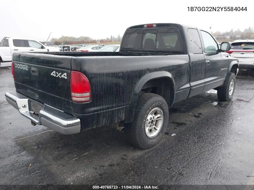 2000 Dodge Dakota Slt/Sport VIN: 1B7GG22N2Y5584044 Lot: 40765723