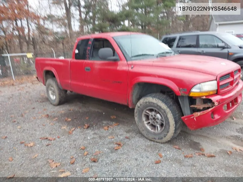 2000 Dodge Dakota Slt/Sport VIN: 1B7GG22N9YS546648 Lot: 40797807