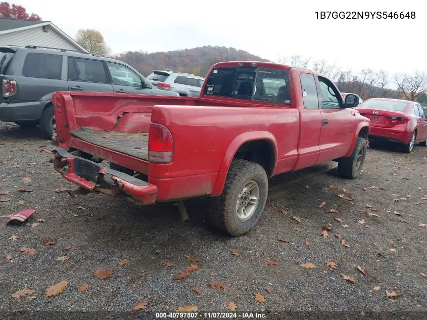 2000 Dodge Dakota Slt/Sport VIN: 1B7GG22N9YS546648 Lot: 40797807