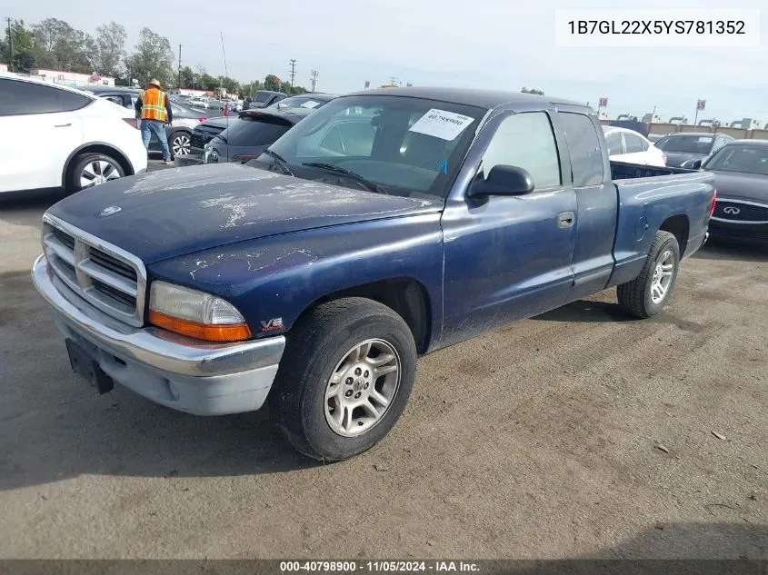 2000 Dodge Dakota Slt/Sport VIN: 1B7GL22X5YS781352 Lot: 40798900