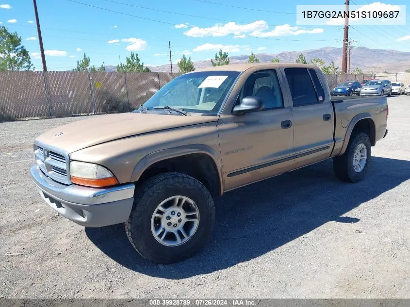 1B7GG2AN51S109687 2001 Dodge Dakota Slt/Sport