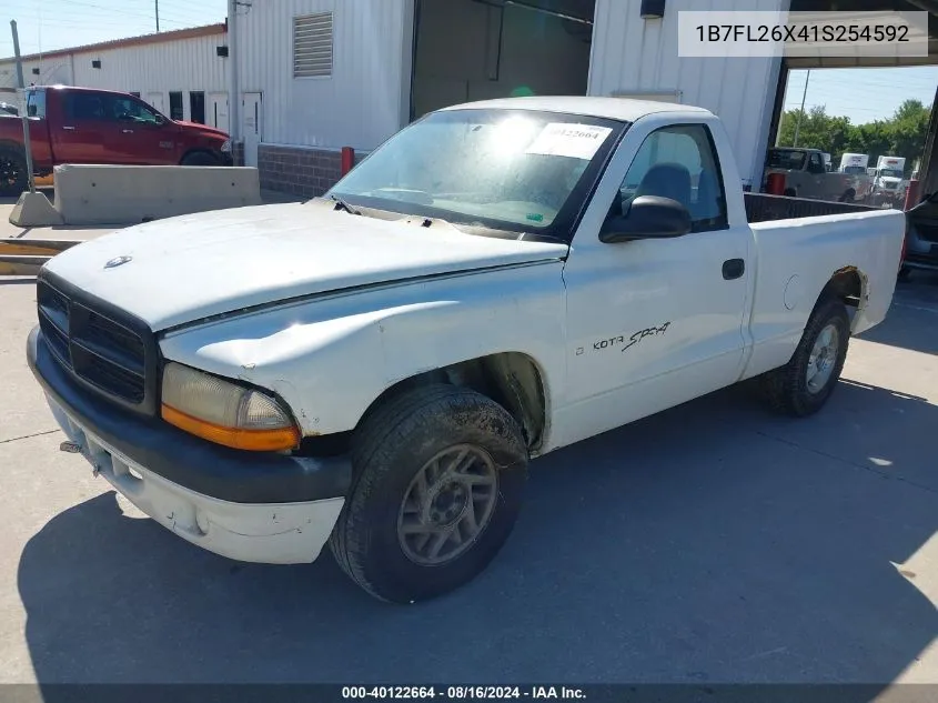 2001 Dodge Dakota Slt/Sport VIN: 1B7FL26X41S254592 Lot: 40122664