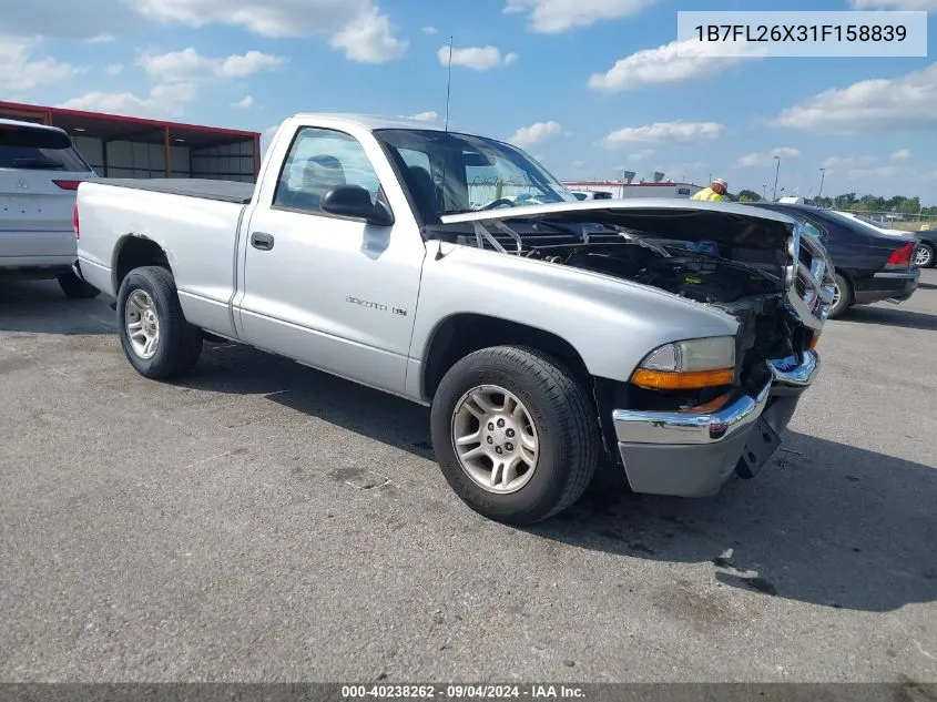 2001 Dodge Dakota Slt/Sport VIN: 1B7FL26X31F158839 Lot: 40238262