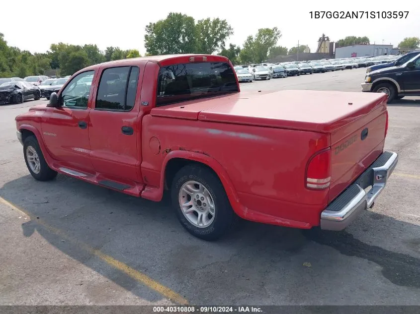 1B7GG2AN71S103597 2001 Dodge Dakota Slt/Sport