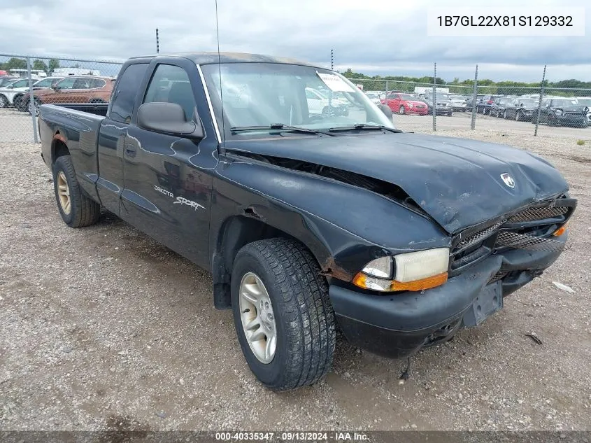 2001 Dodge Dakota Slt/Sport VIN: 1B7GL22X81S129332 Lot: 40335347