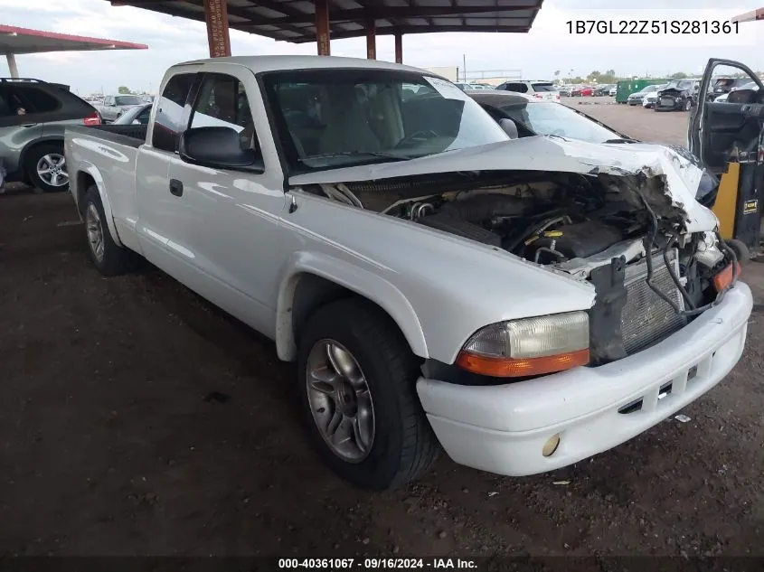 2001 Dodge Dakota Sport VIN: 1B7GL22Z51S281361 Lot: 40361067