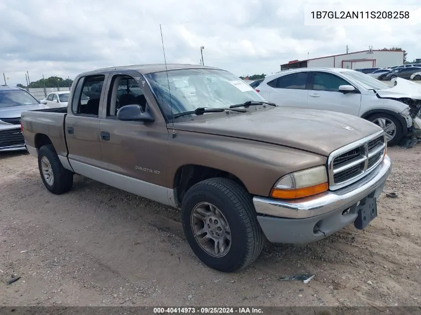 2001 Dodge Dakota Slt/Sport VIN: 1B7GL2AN11S208258 Lot: 40414973