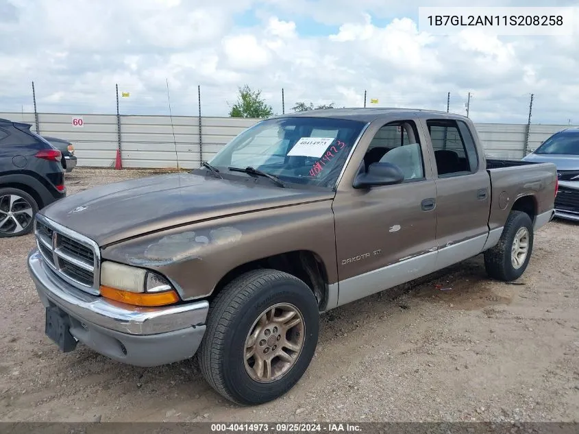 2001 Dodge Dakota Slt/Sport VIN: 1B7GL2AN11S208258 Lot: 40414973