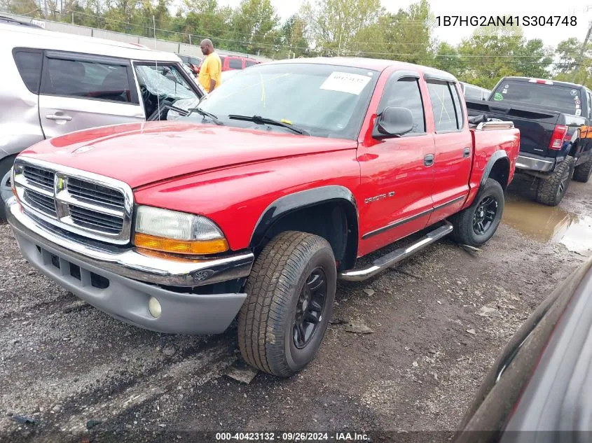 2001 Dodge Dakota Quad VIN: 1B7HG2AN41S304748 Lot: 40423132