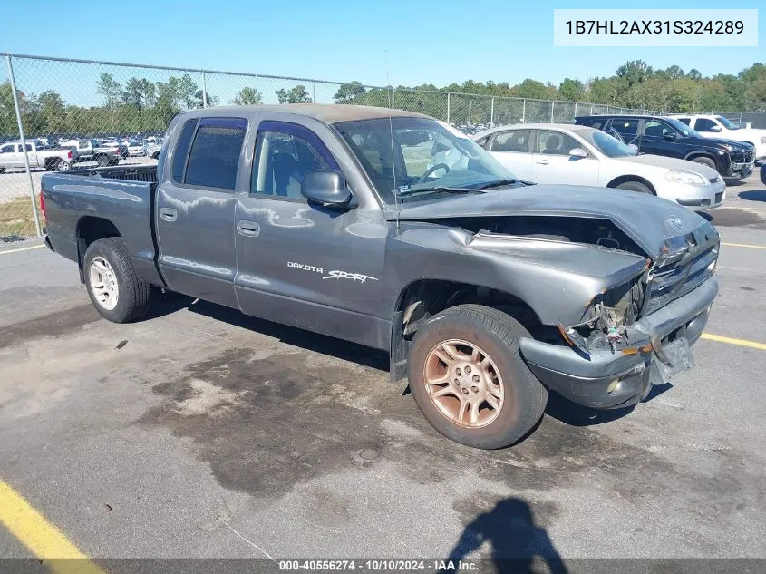 2001 Dodge Dakota Slt/Sport VIN: 1B7HL2AX31S324289 Lot: 40556274