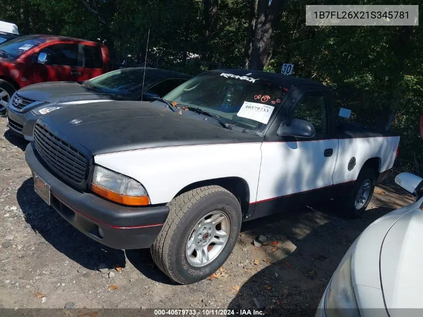 2001 Dodge Dakota Slt/Sport VIN: 1B7FL26X21S345781 Lot: 40579733