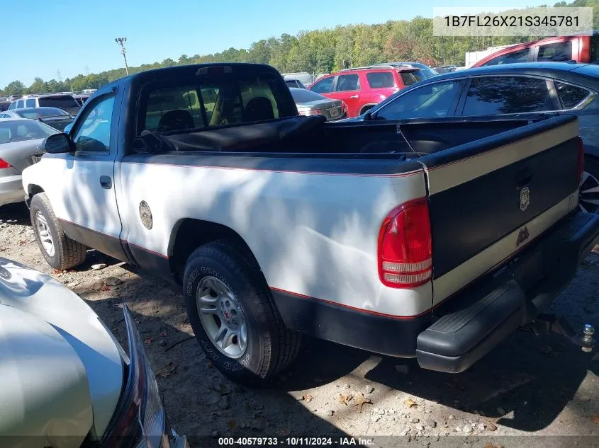 2001 Dodge Dakota Slt/Sport VIN: 1B7FL26X21S345781 Lot: 40579733