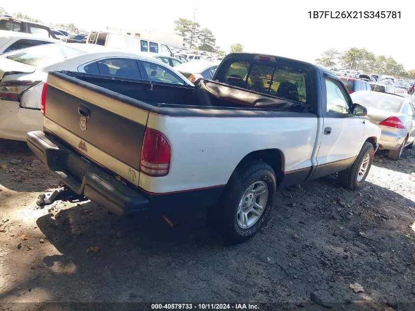 2001 Dodge Dakota Slt/Sport VIN: 1B7FL26X21S345781 Lot: 40579733