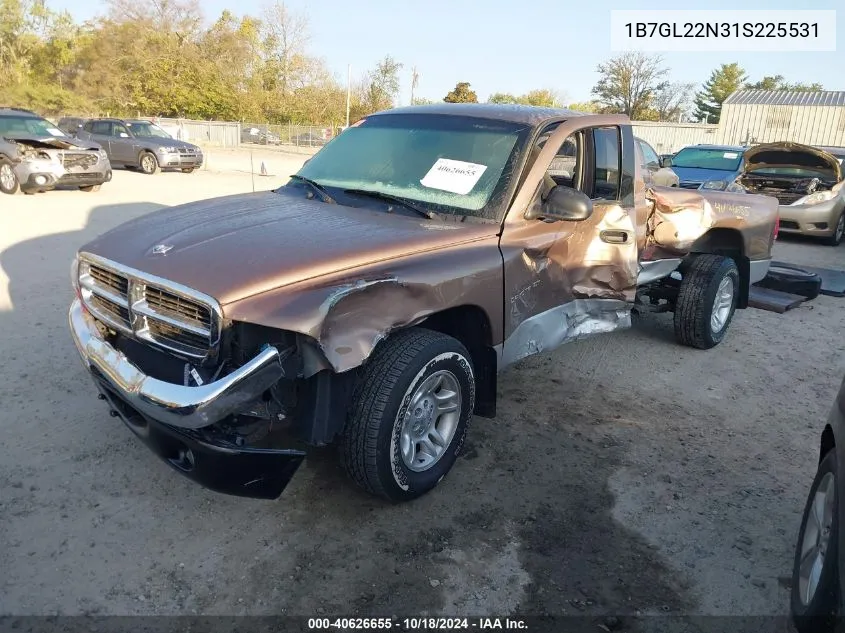 2001 Dodge Dakota Slt/Sport VIN: 1B7GL22N31S225531 Lot: 40626655