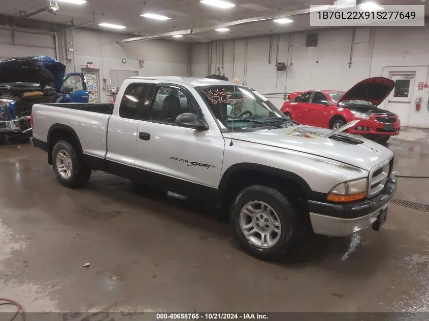 2001 Dodge Dakota Slt/Sport VIN: 1B7GL22X91S277649 Lot: 40658765