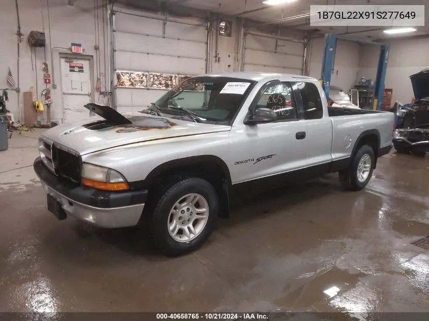 2001 Dodge Dakota Slt/Sport VIN: 1B7GL22X91S277649 Lot: 40658765