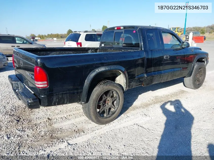 2001 Dodge Dakota Slt/Sport VIN: 1B7GG22N21S346703 Lot: 40660977