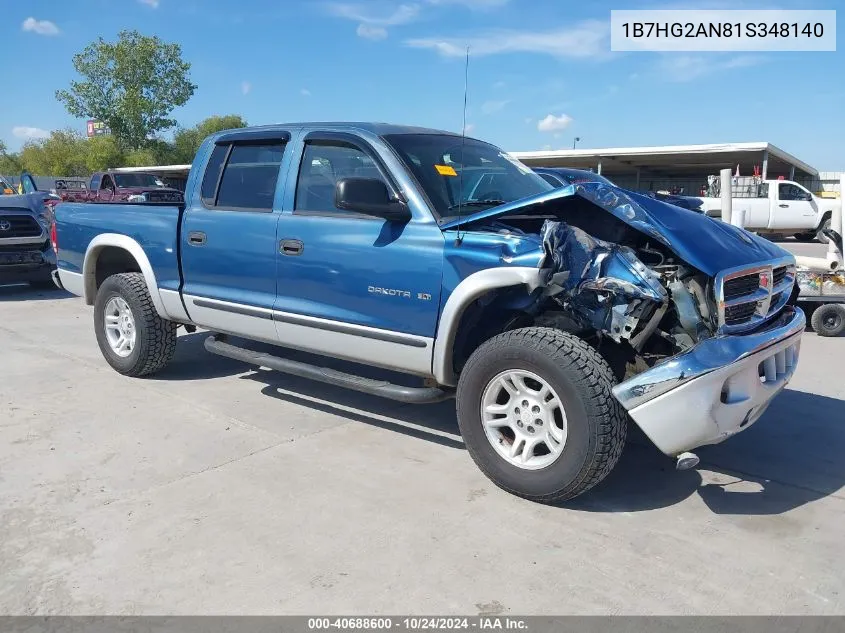 1B7HG2AN81S348140 2001 Dodge Dakota Quad