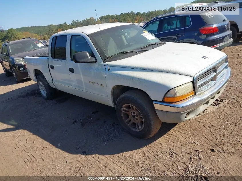 2001 Dodge Dakota Slt/Sport VIN: 1B7GL2ANX1S115125 Lot: 40691451