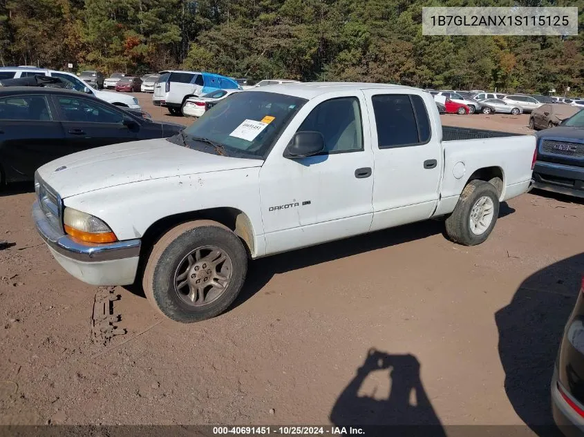 2001 Dodge Dakota Slt/Sport VIN: 1B7GL2ANX1S115125 Lot: 40691451