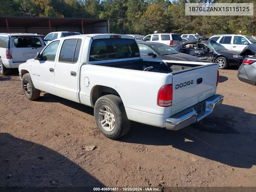 2001 Dodge Dakota Slt/Sport VIN: 1B7GL2ANX1S115125 Lot: 40691451