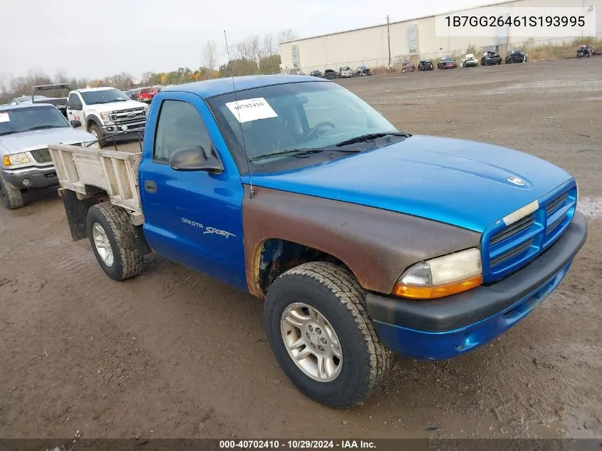 2001 Dodge Dakota Slt/Sport VIN: 1B7GG26461S193995 Lot: 40702410