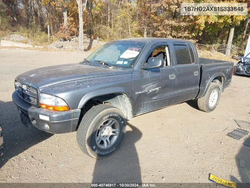 2001 Dodge Dakota Slt/Sport VIN: 1B7HG2AX81S333848 Lot: 40746917