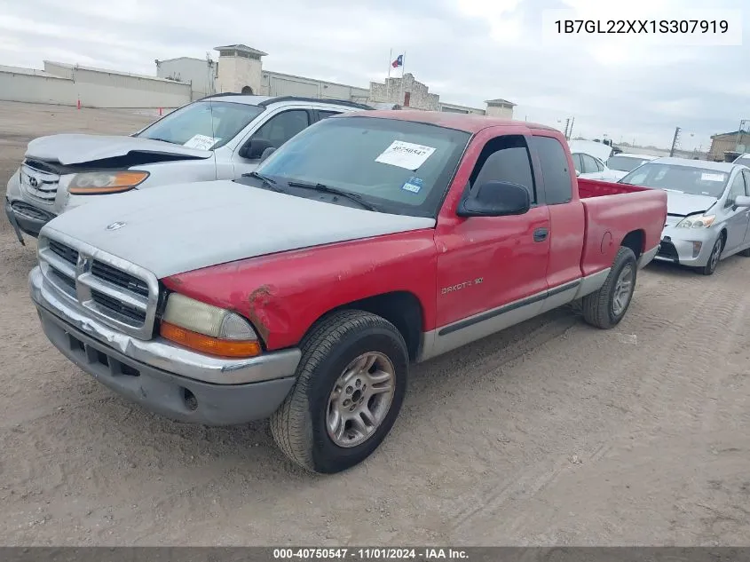 2001 Dodge Dakota Slt/Sport VIN: 1B7GL22XX1S307919 Lot: 40750547