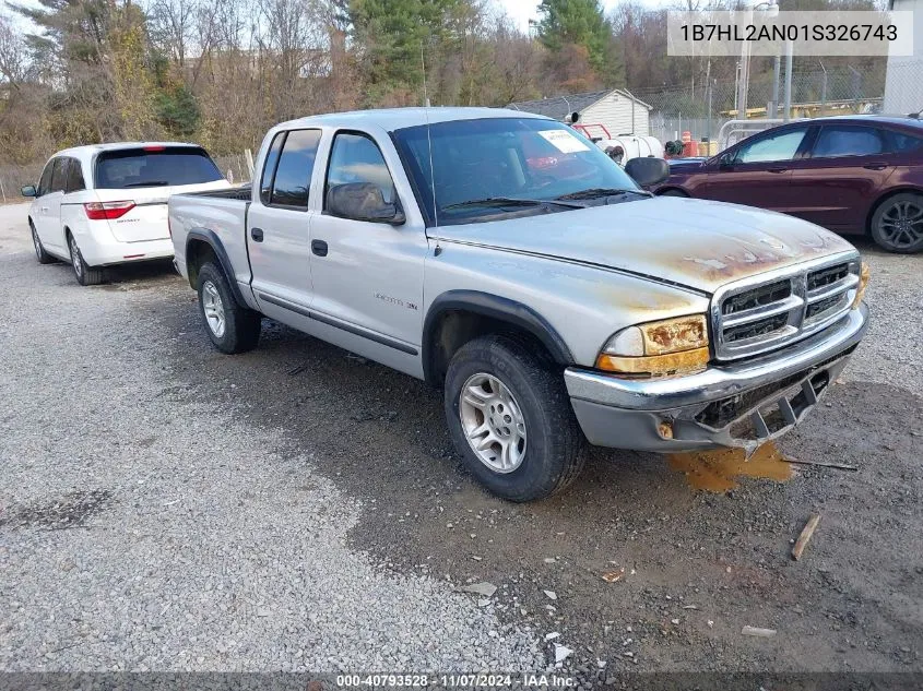 2001 Dodge Dakota Slt/Sport VIN: 1B7HL2AN01S326743 Lot: 40793528