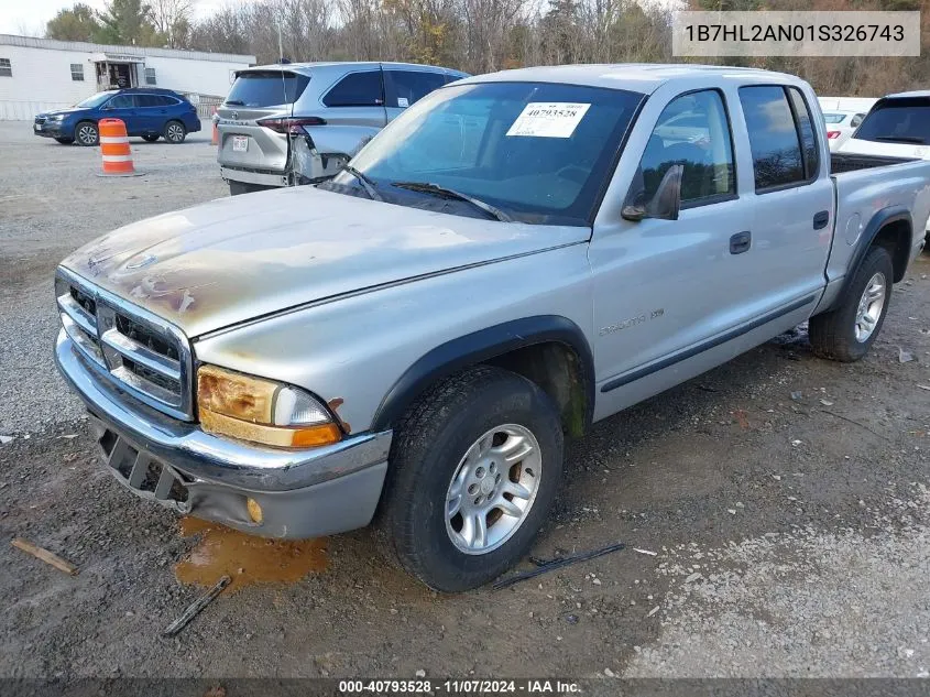 2001 Dodge Dakota Slt/Sport VIN: 1B7HL2AN01S326743 Lot: 40793528