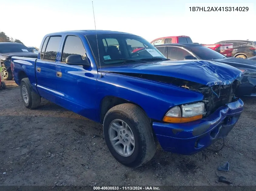 2001 Dodge Dakota Slt/Sport VIN: 1B7HL2AX41S314029 Lot: 40830533