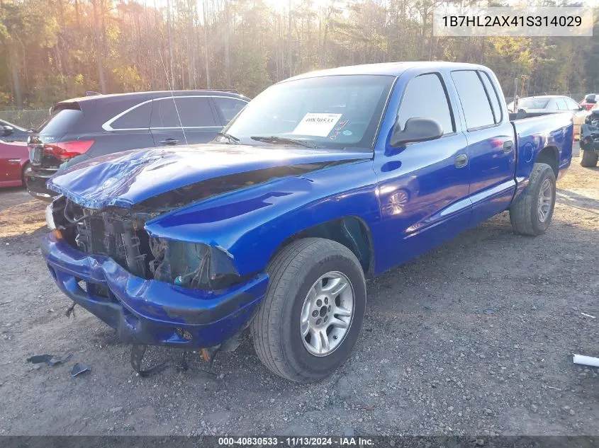 2001 Dodge Dakota Slt/Sport VIN: 1B7HL2AX41S314029 Lot: 40830533