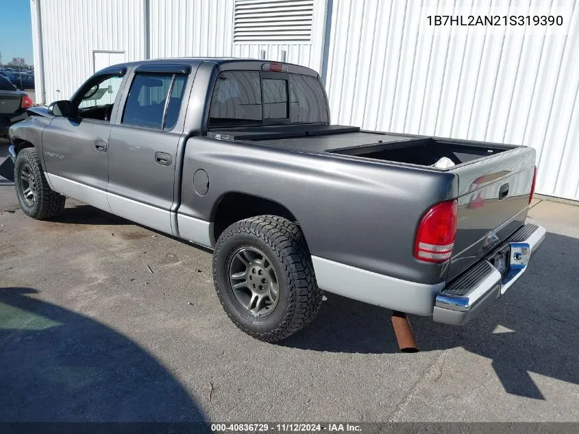 2001 Dodge Dakota Slt/Sport VIN: 1B7HL2AN21S319390 Lot: 40836729